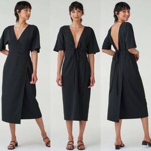 12/20/25 Vetta The Convertible Getaway Wrap Tie Dress Black Womens Size S